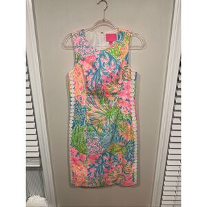 Lilly Pulitzer Mila Shift Dress Sleeveless in Lovers Coral Dress Size 6